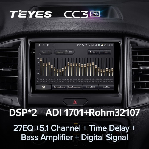Штатная магнитола Teyes CC3 2K 360 6/128 Ford Ranger P703 (2015-2022) Тип-A