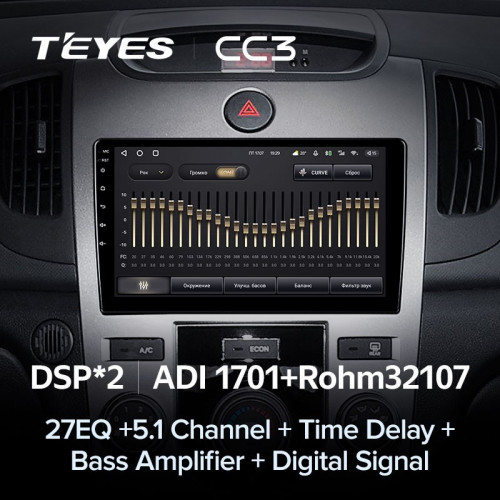 Штатная магнитола Teyes CC3 4/64 Kia Cerato 2 TD (2008-2013) F1