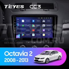 Штатная магнитола Teyes CC3 4/64 Skoda Octavia 2 A5 (2008-2013) (10 inch Universal)