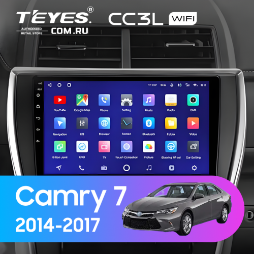 Штатная магнитола Teyes CC3L WiFi 2/32 Toyota Camry 7 XV 50 55 (2014-2017) (черно-серая) F1