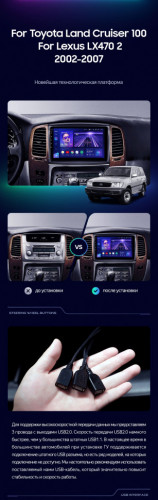 Штатная магнитола Teyes CC3 4/64 Toyota Land Cruiser LC 100 (2002-2007) Тип-B