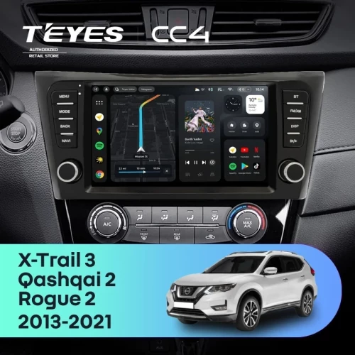 Штатная магнитола Teyes CC4 8/128 Nissan Rogue 2 (2013-2021) F4 климат контроль Тип-AB с кнопками