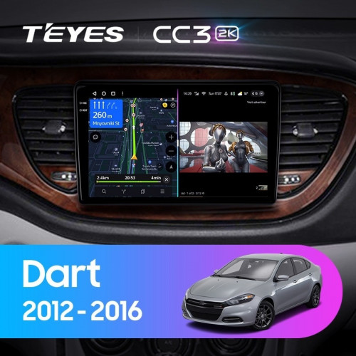 Штатная магнитола Teyes CC3 2K 4/32 Dodge Dart (2012-2016)