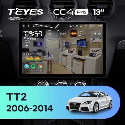 Штатная магнитола Teyes CC4 Pro 12/256 Audi TT 2 (2006-2014) (13")