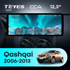 Штатная магнитола Teyes CC4 12.3" 6/64 Nissan Qashqai 1 J10 (2006-2013)