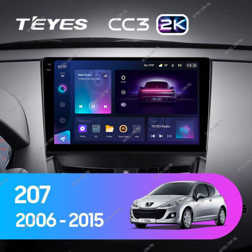 Штатная магнитола Teyes CC3 2K 4/64 Peugeot 207 (2006-2015)