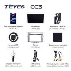 Штатная магнитола Teyes CC3L 4/64 Toyota Corolla Verso AR10 (2004-2009) F2