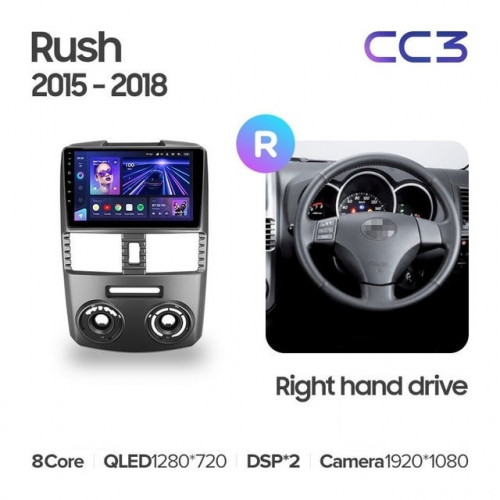 Штатная магнитола Teyes CC3 6/128 Toyota Rush (2015-2018) Правый руль