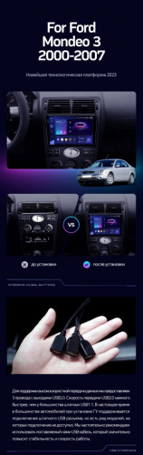 Штатная магнитола Teyes CC3 2K 360 6/128 Ford Mondeo 3 (2000-2007) F1