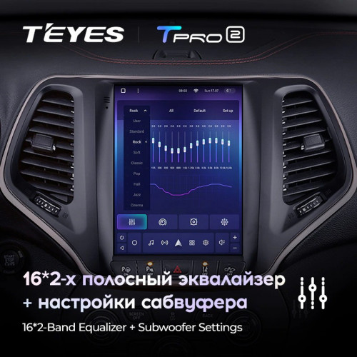 Штатная магнитола Tesla style Teyes TPRO 2 4/64 Jeep Cherokee 5 KL (2013-2018)