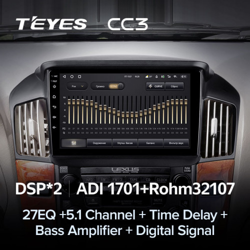 Штатная магнитола Teyes CC3 6/128 Lexus RX300 XU10 (1997-2003) F1