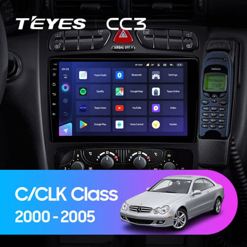 Штатная магнитола Teyes CC3 6/128 Mercedes-Benz C/CLK-Class S203 W203 W209 A209 (2000-2005) F1