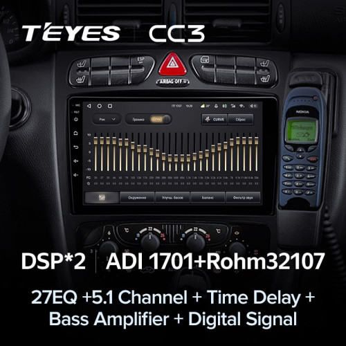 Штатная магнитола Teyes CC3 6/128 Mercedes-Benz C/CLK-Class S203 W203 W209 A209 (2000-2005) F1