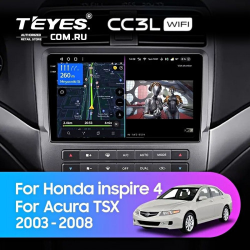 Штатная магнитола Teyes CC3L WiFi 2/32 Honda inspire 4 (2003-2007)
