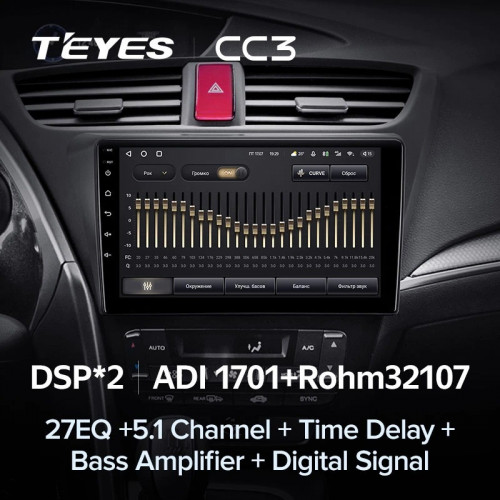 Штатная магнитола Teyes CC3 4/32 Honda Civic 9 FK FB (2012-2017)