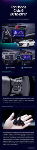 Штатная магнитола Teyes CC3 4/32 Honda Civic 9 FK FB (2012-2017)