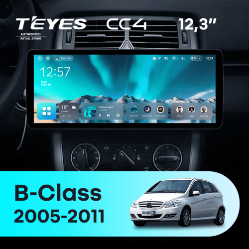 Штатная магнитола Teyes CC4 12.3" 6/64 Mercedes-Benz B-Class T245 W245 (2005-2011) Universal