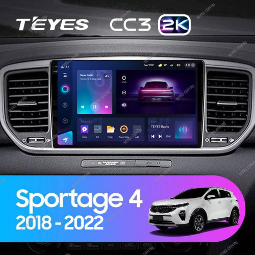 Штатная магнитола Teyes CC3 2K 4/64 Kia Sportage 4 QL (2018-2022) Тип-A