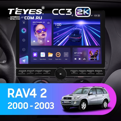 Штатная магнитола Teyes CC3 2K 6/128 Toyota RAV4 2 CA20 (2000-2003) F3 (13" с кнопками)