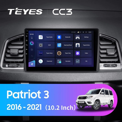 Штатная магнитола Teyes CC3 4/64 UAZ Patriot 3 (2016-2021) F2