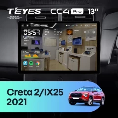 Штатная магнитола Teyes CC4 Pro 12/256 Hyundai Creta 2 (2021-2022) (глянец) F2 (13")