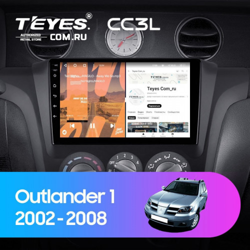 Штатная магнитола Teyes CC3L 4/32 Mitsubishi Outlander 1 (2002-2008) F1