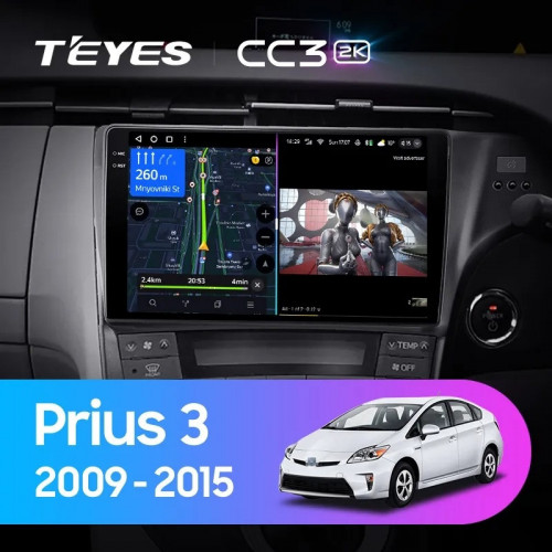 Штатная магнитола Teyes CC3 2K 4/32 Toyota Prius 3 XW30 (2009-2015) F2 Правый руль