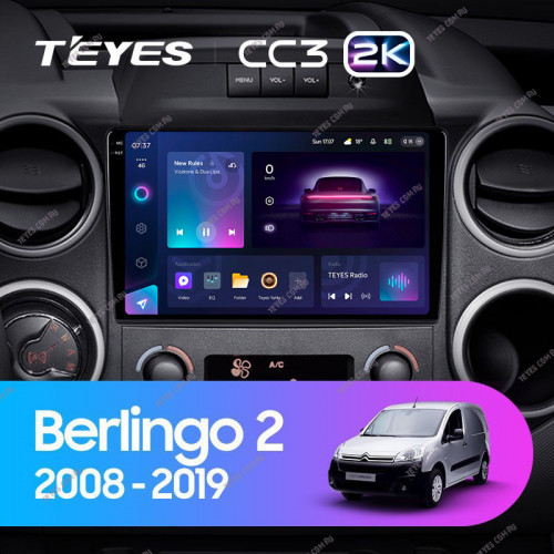 Штатная магнитола Teyes CC3 2K 4/32 Citroen Berlingo 2 B9 (2008-2019)