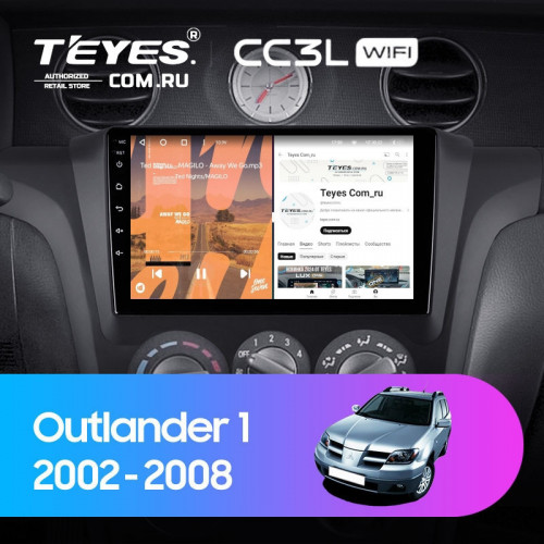 Штатная магнитола Teyes CC3L WiFi 2/32 Mitsubishi Outlander 1 (2002-2008) F1