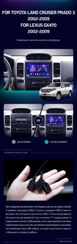 Штатная магнитола Teyes CC3 4/64 Lexus GX470 (2002-2009) F3