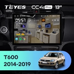 Штатная магнитола Teyes CC4 Pro 8/128 Zotye T600 (2014-2019) (13")