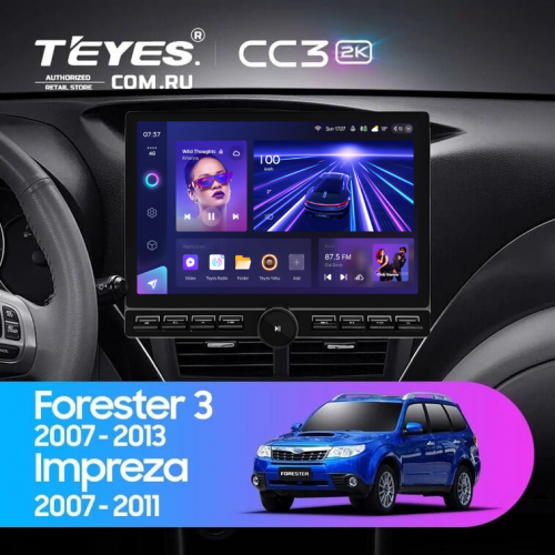 Штатная магнитола Teyes CC3 2K 6/128 Subaru Forester 3 SH (2007-2013) (13" с кнопками)