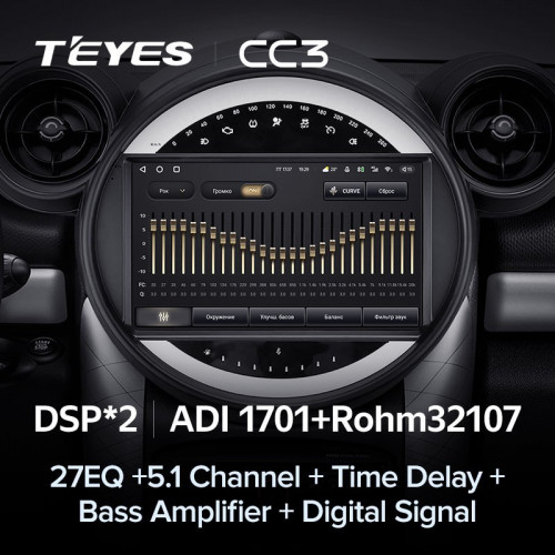 Штатная магнитола Teyes CC3 4/64 Mini Cooper (2010-2016) F2