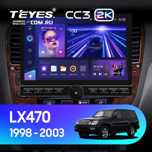 Штатная магнитола Teyes CC3 2K 6/128 Lexus LX470 J100 (1998-2003) F2 (13" с кнопками)