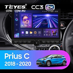 Штатная магнитола Teyes CC3 2K 6/128 Toyota Prius C (2018-2020) Правый руль (13" с кнопками)