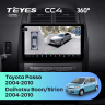 Штатная магнитола Teyes CC4 360 8/128 Toyota Passo XC10 (2004-2010)