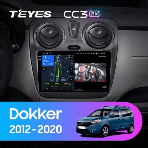 Штатная магнитола Teyes CC3 2K 4/64 Renault Dokker (2012-2020)