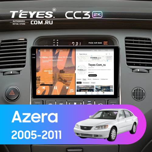 Штатная магнитола Teyes CC3 2K 4/64 Hyundai Azera (2005-2011)