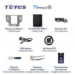 Штатная магнитола Tesla style Teyes TPRO 2 6/128 Toyota Mark X X120 1 (2004-2009)