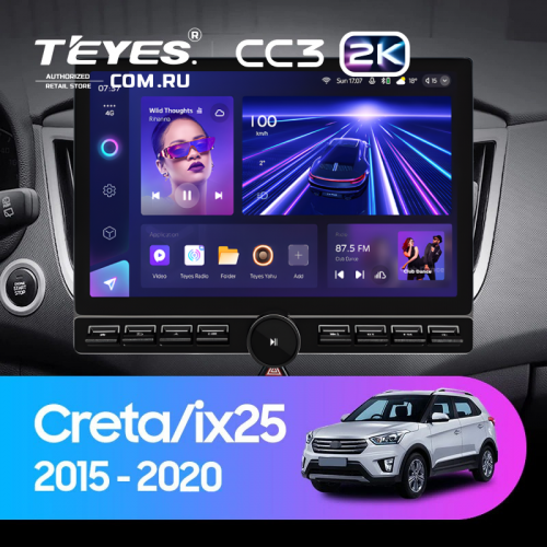 Штатная магнитола Teyes CC3 2K 6/128 Hyundai Creta (2015-2020) (13" с кнопками)