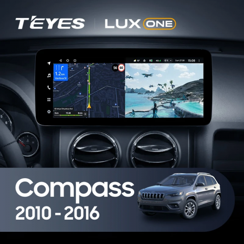 Штатная магнитола Teyes LUX ONE 360 6/128 Jeep Compass MK (2010-2016)