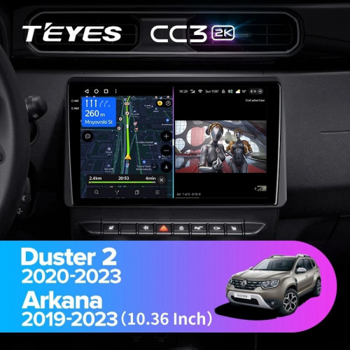 Штатная магнитола Teyes CC3 2K 360 6/128 Renault Duster HM 2 (2020-2023) F1