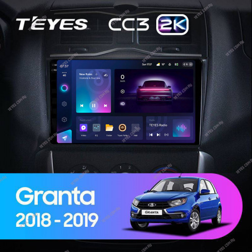 Штатная магнитола Teyes CC3 2K 6/128 Lada Granta Cross (2018-2023)