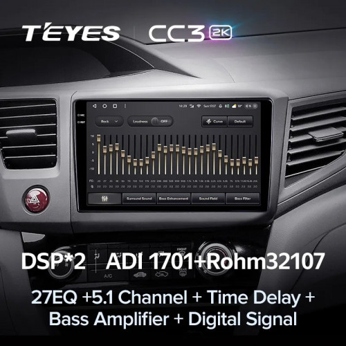 Штатная магнитола Teyes CC3 2K 4/64 Honda Civic 9 FB FK FD (2011-2015)