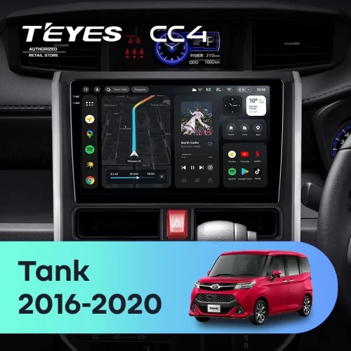 Штатная магнитола Teyes CC4 8/128 Toyota Tank (2016-2020) Правый руль