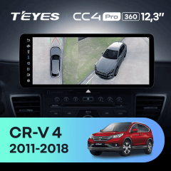 Штатная магнитола Teyes CC4 Pro 12.3" 360 12/256 Honda CR-V 4 RM RE (2011-2018) Тип-C