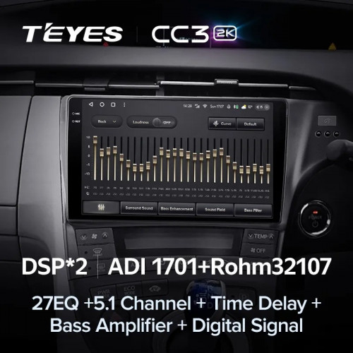 Штатная магнитола Teyes CC3 2K 6/128 Toyota Prius 3 XW30 (2009-2015) F2 Правый руль