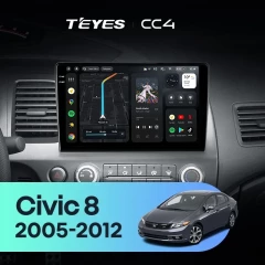 Штатная магнитола Teyes CC4 6/64 Honda Civic 8 FK FN FD (2005-2012) Правый руль
