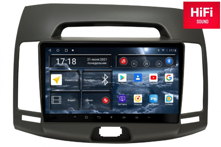 Штатная магнитола Redpower 75092G Hyundai Elantra 4 Old (04.2006-09.2011) (серая)