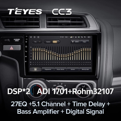 Штатная магнитола Teyes CC3 6/128 Honda Fit 3 GP GK (2013-2020) Тип-А